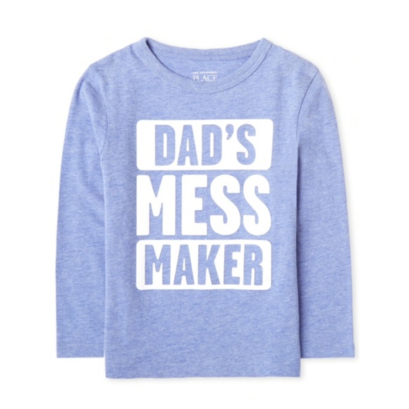 NWT Blue “DAD’S MESS MAKER” Long Sleeve Top 5T